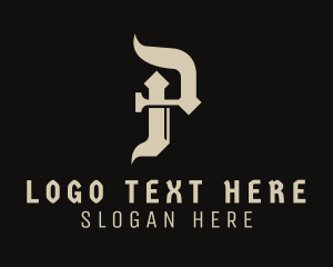 Tattoo Studio - Record Label Letter P logo design