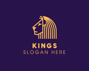 Golden African Lion logo design