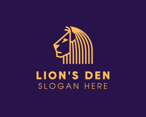 Golden African Lion logo design