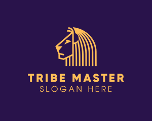 Golden African Lion logo design