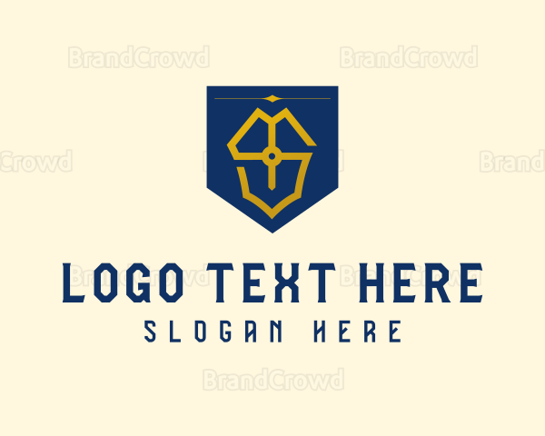 Shield Flag Letter S Logo