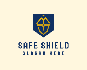 Shield Flag Letter S logo design