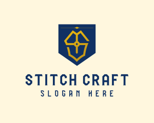 Embroidering - Shield Flag Letter S logo design