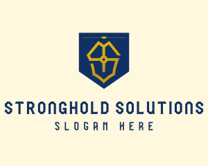 Shield Flag Letter S logo design