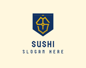 Shield Flag Letter S logo design