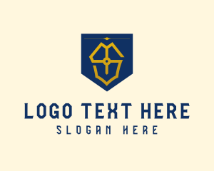 Pattern - Shield Flag Letter S logo design