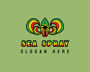 Jamaica Surfboard Beach logo design