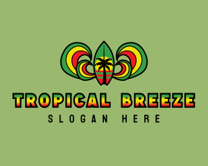 Jamaica Surfboard Beach logo design