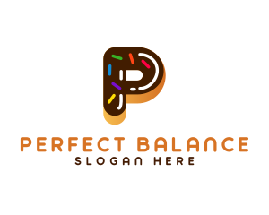 Donut Cafe Letter P logo design