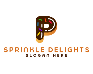 Sprinkle - Donut Cafe Letter P logo design