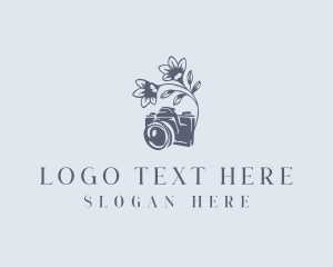Vlog - Floral Camera Videographer logo design