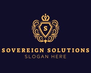 Sovereign - Royal Shield Crown Crest logo design