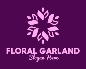 Purple Floral Wreath logo design