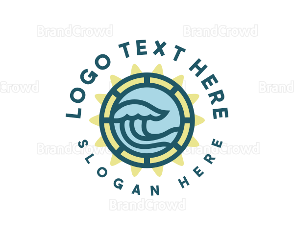 Beach Sea Wave Logo