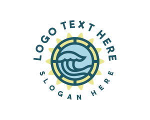 Oar - Beach Sea Wave logo design