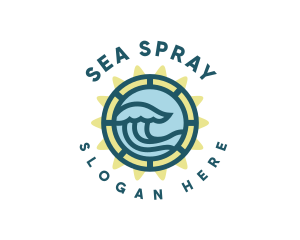 Beach Sea Wave logo design