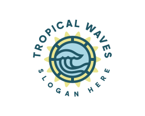 Beach Sea Wave logo design