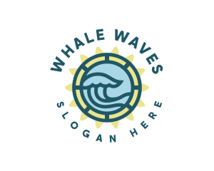 Beach Sea Wave logo design