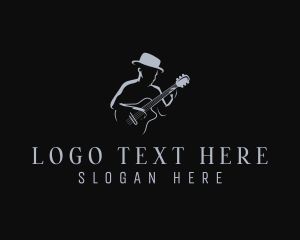 Recording Studio - Guitar Instrument Performer logo design