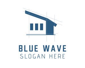 Real Estate Blueprint Construction logo design