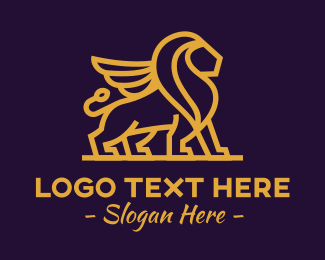 Gold Winged Lion Logo Maker