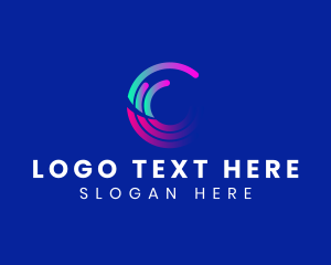 Production - Cyber Digital Letter C logo design