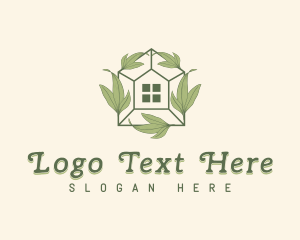 House - Greenhouse Garden Leaf logo design