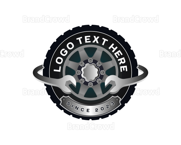 Tire Mechanic Wrench Logo