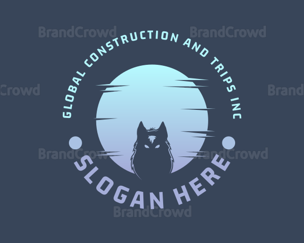 Wolf Moon Badge Logo