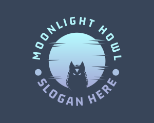 Wolf Moon Badge logo design