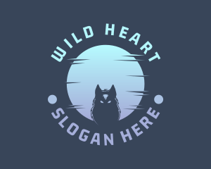 Wolf Moon Badge logo design
