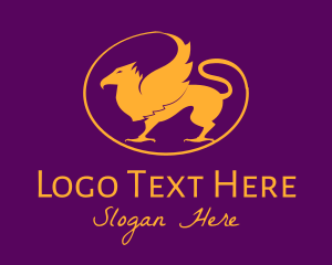 Lux - Golden Mythical Griffin logo design