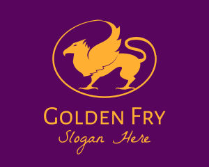 Golden Mythical Griffin logo design