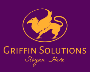 Golden Mythical Griffin logo design