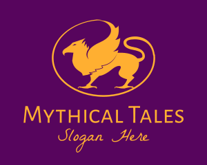 Golden Mythical Griffin logo design