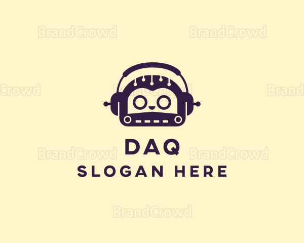 Music Robot Headphones Logo