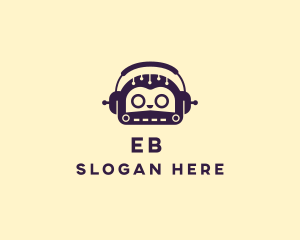 Music Robot Headphones Logo