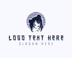 Female Manga Anime logo design