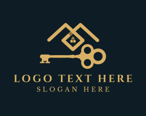 Upscale - Gold House Key logo design