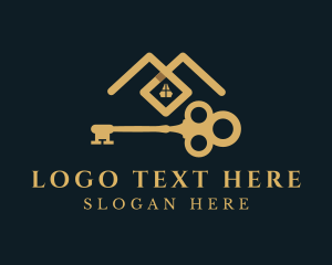Secure - Gold House Key logo design