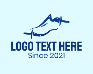 Running Shoe - Shoe Wiper Cleaning logo design