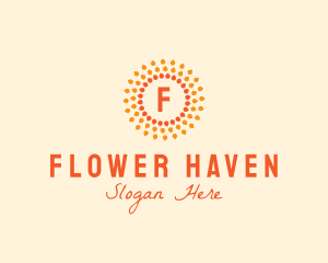 Sun Solar Power Flower  logo design