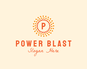 Sun Solar Power Flower  logo design