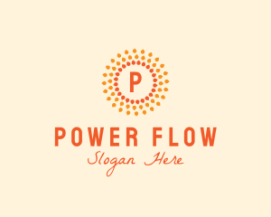 Sun Solar Power Flower  logo design