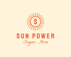 Sun Solar Power Flower  logo design
