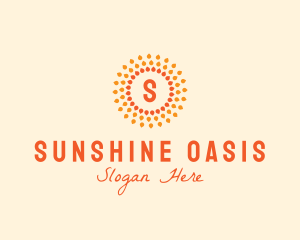 Sun Solar Power Flower  logo design