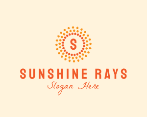 Sun Solar Power Flower  logo design