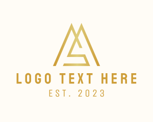Typography - Modern Triangle Letter MS logo design