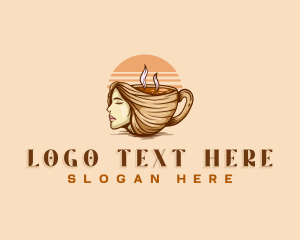 Diner - Lady Coffee Cup logo design