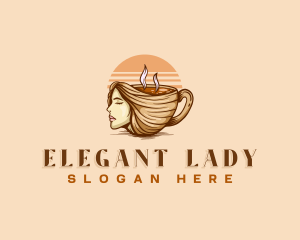 Lady Coffee Cup logo design